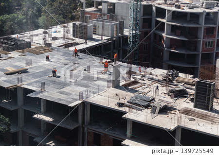 Large residential building construction site Large residential building construction site 139725549