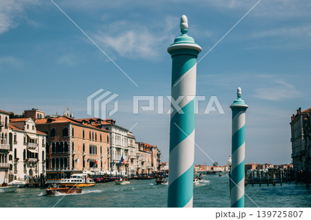 Amazing cityscape view of Venice old town and channel. Travel destination in Italy. Amazing cityscape view of Venice old town and channel. Travel destination in Italy. 139725807