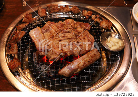 Delicious Traditional Korean Marinated Pork Ribs Barbecue Grilling 139725925