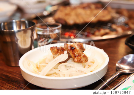 Delicious Traditional Korean Marinated Pork Ribs Barbecue Grilling 139725947
