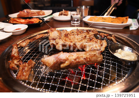 Delicious Traditional Korean Marinated Pork Ribs Barbecue Grilling 139725951