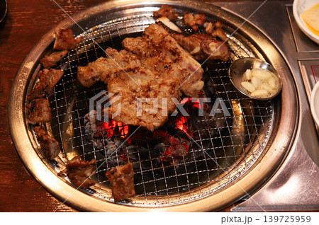Delicious Traditional Korean Marinated Pork Ribs Barbecue Grilling 139725959