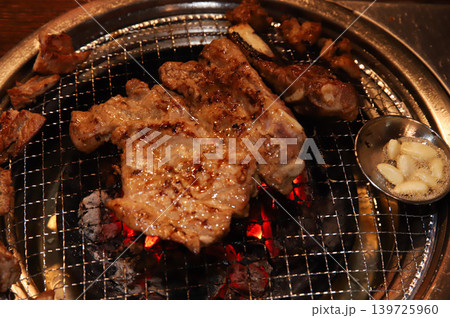 Delicious Traditional Korean Marinated Pork Ribs Barbecue Grilling 139725960
