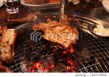 Delicious Traditional Korean Marinated Pork Ribs Barbecue Grilling Delicious Traditional Korean Marinated Pork Ribs Barbecue Grilling 139725966