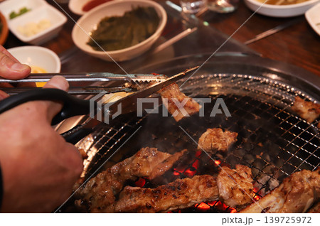 Delicious Traditional Korean Marinated Pork Ribs Barbecue Grilling Delicious Traditional Korean Marinated Pork Ribs Barbecue Grilling 139725972