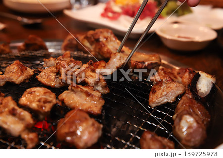 Delicious Traditional Korean Marinated Pork Ribs Barbecue Grilling 139725978