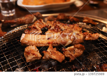 Delicious Traditional Korean Marinated Pork Ribs Barbecue Grilling Delicious Traditional Korean Marinated Pork Ribs Barbecue Grilling 139725989
