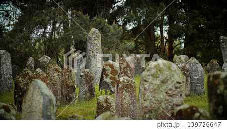 Old ancient Jewish cemetery in summer spring day. green grass and many ancient stones. Headstone Headstones Tombstones jewish grave Old ancient Jewish cemetery in summer spring day. green grass and many ancient stones. Headstone Headstones Tombstones jewish grave 139726647
