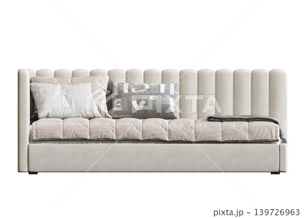 double bed isolated on a transparent background, furniture for the bedroom interior, 3D illustration, cg render double bed isolated on a transparent background, furniture for the bedroom interior, 3D illustration, cg render 139726963
