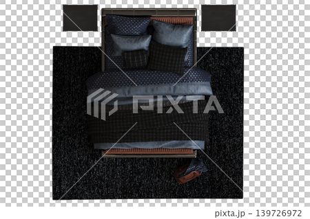 double bed isolated on a transparent background, furniture for the bedroom interior, 3D illustration, cg render double bed isolated on a transparent background, furniture for the bedroom interior, 3D illustration, cg render 139726972
