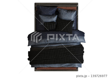 double bed isolated on a transparent background, furniture for the bedroom interior, 3D illustration, cg render double bed isolated on a transparent background, furniture for the bedroom interior, 3D illustration, cg render 139726977