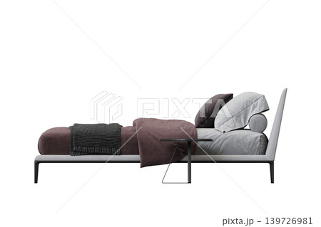 double bed isolated on a transparent background, furniture for the bedroom interior, 3D illustration, cg render double bed isolated on a transparent background, furniture for the bedroom interior, 3D illustration, cg render 139726981