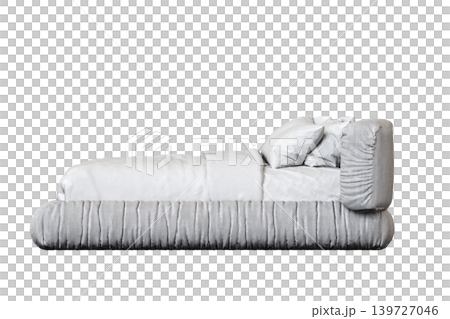 double bed isolated on a transparent background, furniture for the bedroom interior, 3D illustration, cg render double bed isolated on a transparent background, furniture for the bedroom interior, 3D illustration, cg render 139727046