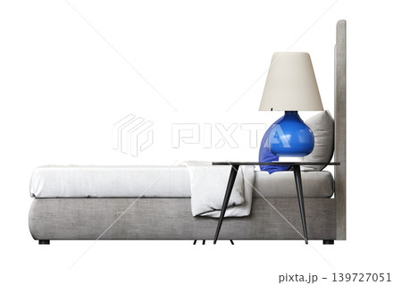 double bed isolated on a transparent background, furniture for the bedroom interior, 3D illustration, cg render double bed isolated on a transparent background, furniture for the bedroom interior, 3D illustration, cg render 139727051
