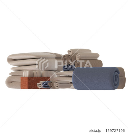Bathroom accessories isolated on transparent background, bidet, 3D illustration, cg render 139727196