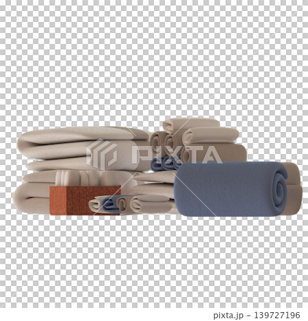 Bathroom accessories isolated on transparent background, bidet, 3D illustration, cg render 139727196