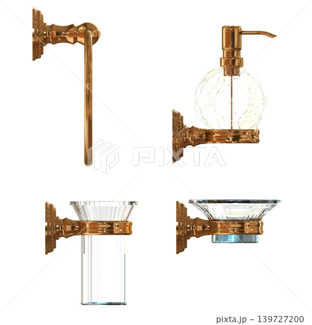 Bathroom accessories isolated on transparent background, bidet, 3D illustration, cg render Bathroom accessories isolated on transparent background, bidet, 3D illustration, cg render 139727200