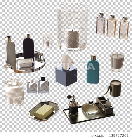 Bathroom accessories isolated on transparent background, bidet, 3D illustration, cg render Bathroom accessories isolated on transparent background, bidet, 3D illustration, cg render 139727201