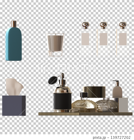 Bathroom accessories isolated on transparent background, bidet, 3D illustration, cg render Bathroom accessories isolated on transparent background, bidet, 3D illustration, cg render 139727202