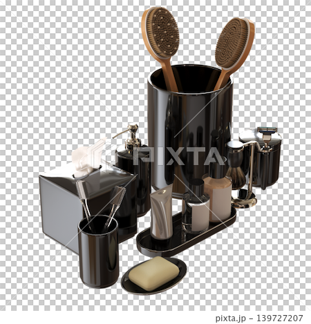 Bathroom accessories isolated on transparent background, bidet, 3D illustration, cg render Bathroom accessories isolated on transparent background, bidet, 3D illustration, cg render 139727207
