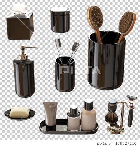 Bathroom accessories isolated on transparent background, bidet, 3D illustration, cg render Bathroom accessories isolated on transparent background, bidet, 3D illustration, cg render 139727210