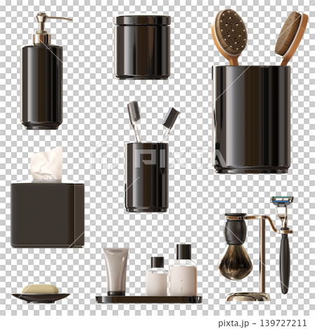 Bathroom accessories isolated on transparent background, bidet, 3D illustration, cg render Bathroom accessories isolated on transparent background, bidet, 3D illustration, cg render 139727211