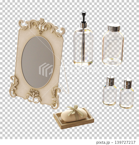 Bathroom accessories isolated on transparent background, bidet, 3D illustration, cg render Bathroom accessories isolated on transparent background, bidet, 3D illustration, cg render 139727217