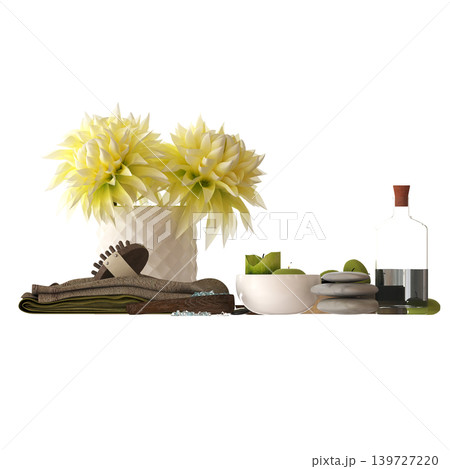 Bathroom accessories isolated on transparent background, bidet, 3D illustration, cg render 139727220