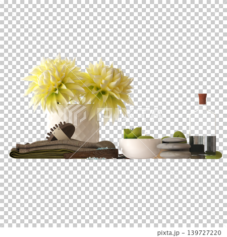 Bathroom accessories isolated on transparent background, bidet, 3D illustration, cg render 139727220