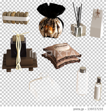 Bathroom accessories isolated on transparent background, bidet, 3D illustration, cg render 139727235