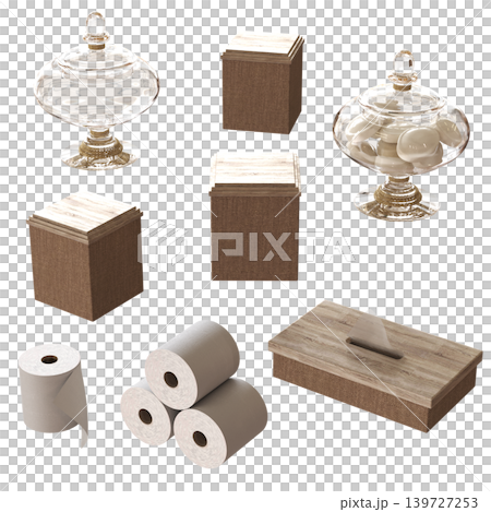 Bathroom accessories isolated on transparent background, bidet, 3D illustration, cg render Bathroom accessories isolated on transparent background, bidet, 3D illustration, cg render 139727253