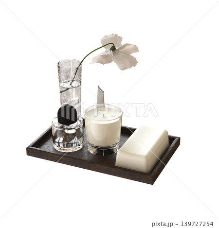 Bathroom accessories isolated on transparent background, bidet, 3D illustration, cg render 139727254