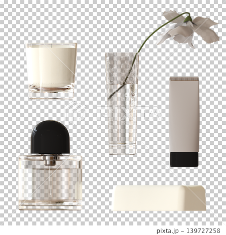 Bathroom accessories isolated on transparent background, bidet, 3D illustration, cg render Bathroom accessories isolated on transparent background, bidet, 3D illustration, cg render 139727258