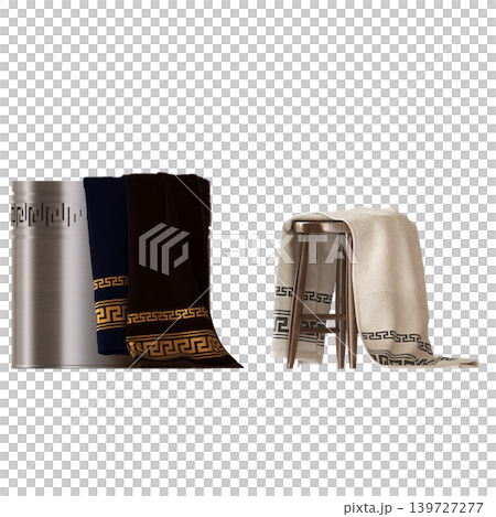Bathroom accessories isolated on transparent background, bidet, 3D illustration, cg render 139727277