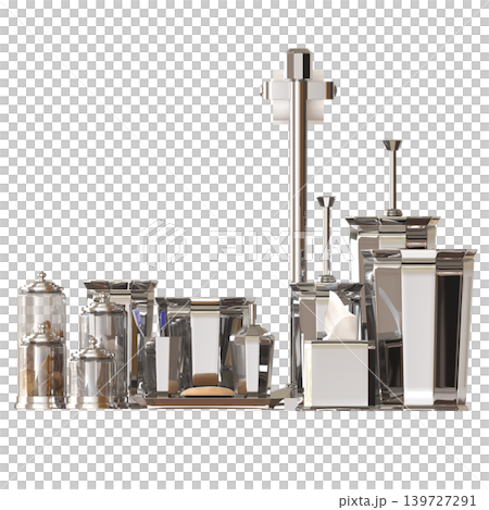 Bathroom accessories isolated on transparent background, bidet, 3D illustration, cg render Bathroom accessories isolated on transparent background, bidet, 3D illustration, cg render 139727291