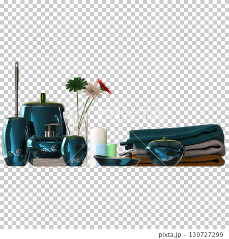 Bathroom accessories isolated on transparent background, bidet, 3D illustration, cg render Bathroom accessories isolated on transparent background, bidet, 3D illustration, cg render 139727299