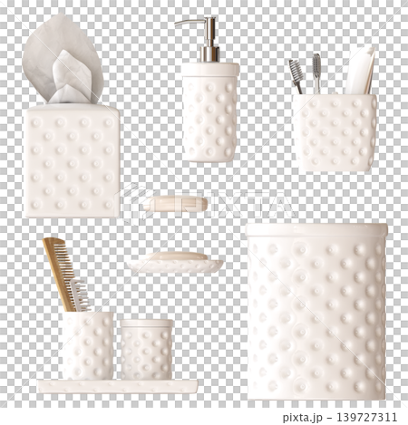 Bathroom accessories isolated on transparent background, bidet, 3D illustration, cg render Bathroom accessories isolated on transparent background, bidet, 3D illustration, cg render 139727311