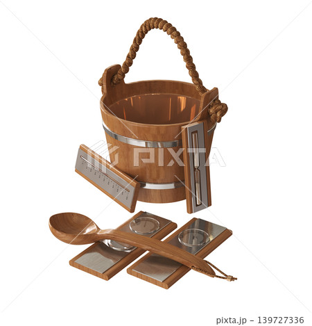 Bathroom accessories isolated on transparent background, bidet, 3D illustration, cg render 139727336