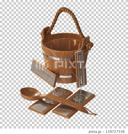 Bathroom accessories isolated on transparent background, bidet, 3D illustration, cg render 139727336