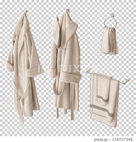 Bathroom accessories isolated on transparent background, bidet, 3D illustration, cg render Bathroom accessories isolated on transparent background, bidet, 3D illustration, cg render 139727348
