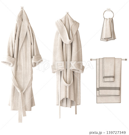 Bathroom accessories isolated on transparent background, bidet, 3D illustration, cg render Bathroom accessories isolated on transparent background, bidet, 3D illustration, cg render 139727349