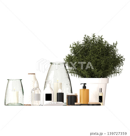 Bathroom accessories isolated on transparent background, bidet, 3D illustration, cg render Bathroom accessories isolated on transparent background, bidet, 3D illustration, cg render 139727359