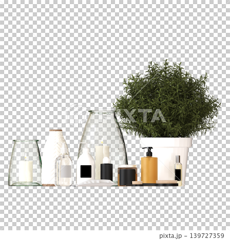 Bathroom accessories isolated on transparent background, bidet, 3D illustration, cg render Bathroom accessories isolated on transparent background, bidet, 3D illustration, cg render 139727359