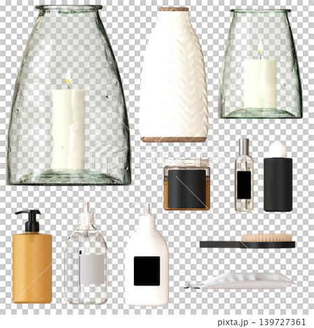 Bathroom accessories isolated on transparent background, bidet, 3D illustration, cg render Bathroom accessories isolated on transparent background, bidet, 3D illustration, cg render 139727361