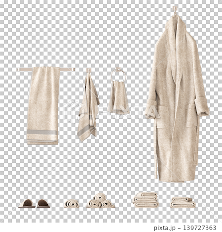 Bathroom accessories isolated on transparent background, bidet, 3D illustration, cg render 139727363