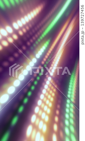 Abstract neon bokeh light streaks in green, gold, and purple with soft blur and motion, creating a vibrant futuristic speed and technology background Abstract neon bokeh light streaks in green, gold, and purple with soft blur and motion, creating a vibrant futuristic speed and technology background 139727456