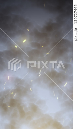 Soft smoky plasma texture with floating golden sparks, creating a dreamy abstract atmosphere and luminous ethereal background 139727466