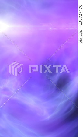 Abstract blue and purple mist background with bright lens flare, soft flowing light, and dreamy atmospheric energy. 139727470