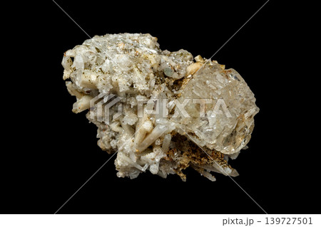 Natural Fluorite and Quartz Crystal Cluster Isolated on Black Natural Fluorite and Quartz Crystal Cluster Isolated on Black 139727501