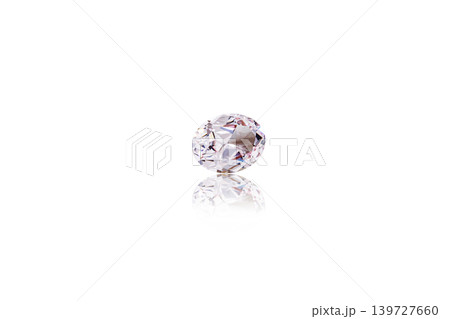 macro mineral faceted stone Morganite on a white background macro mineral faceted stone Morganite on a white background 139727660